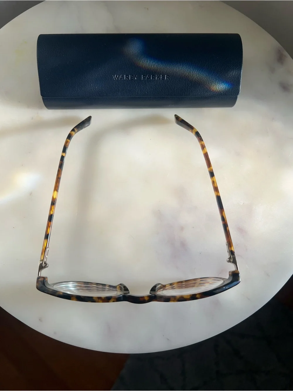 Warby Parker Round Tortoiseshell Eyeglasses with Original Case